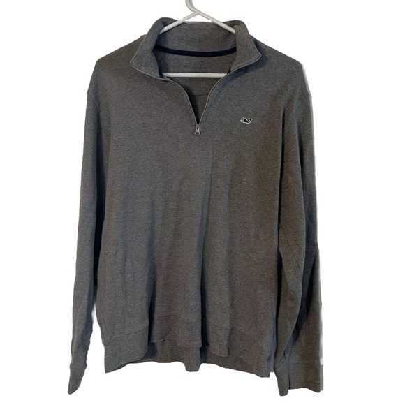 Vineyard Vines Grey Quarter Zip Pullover Size Medium - Picture 1 of 4
